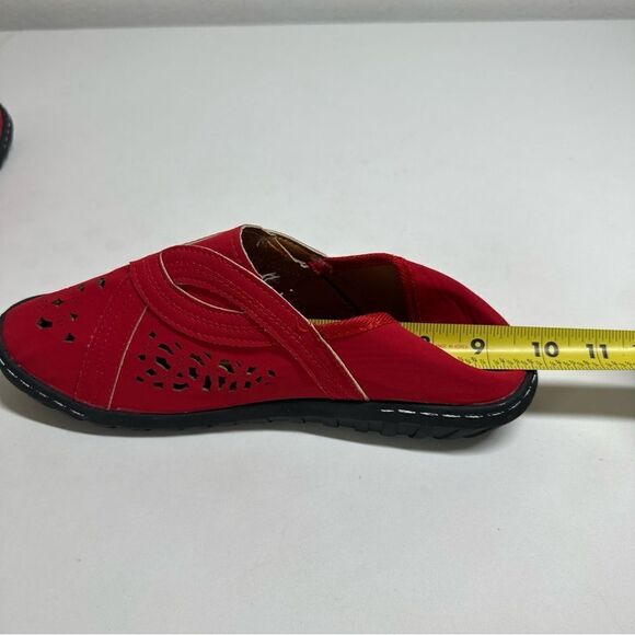 J'ADIOR New Red Slip-On Faux Leather Walking Cushioned Travel Shoe NWOT Sz 8,5 - Picture 9 of 13